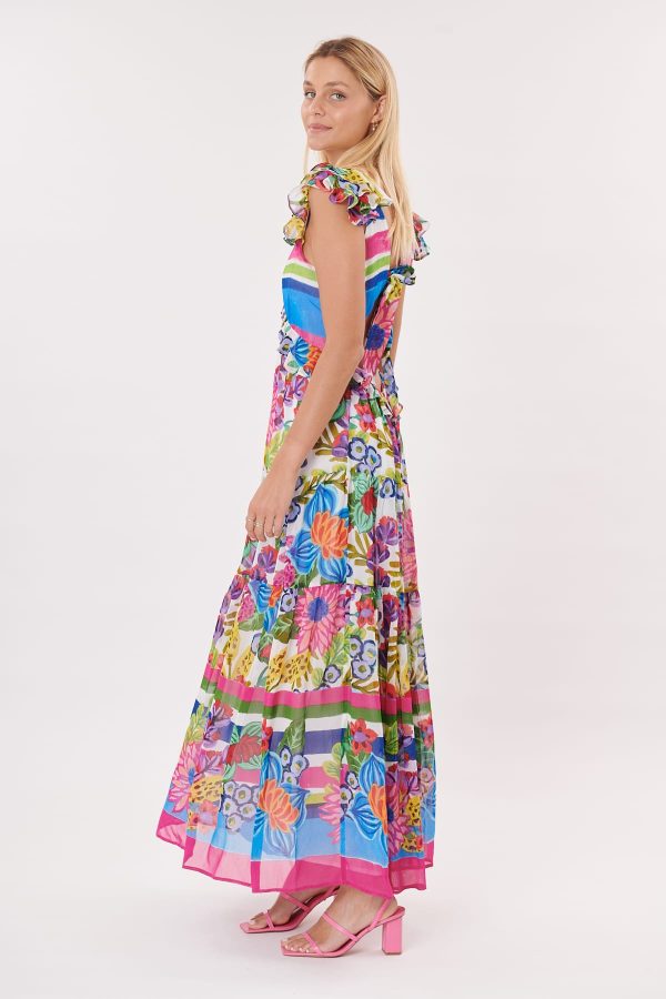 Robe longue imprimée à bretelles et dos nu TRESSE - Image 3