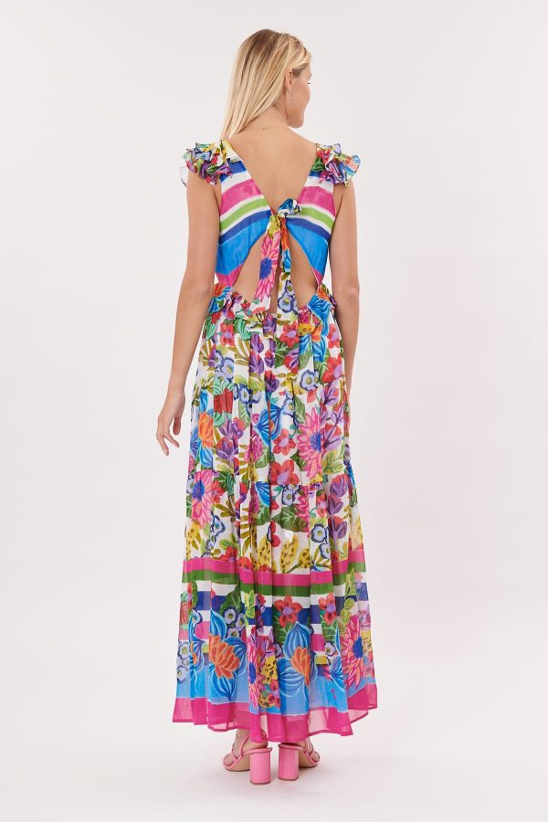 Robe longue imprimée à bretelles et dos nu TRESSE - Image 4