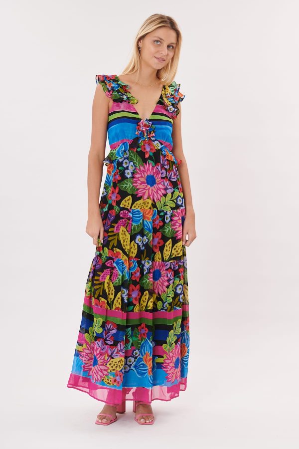 Robe longue imprimée à bretelles et dos nu TRESSE - Image 6