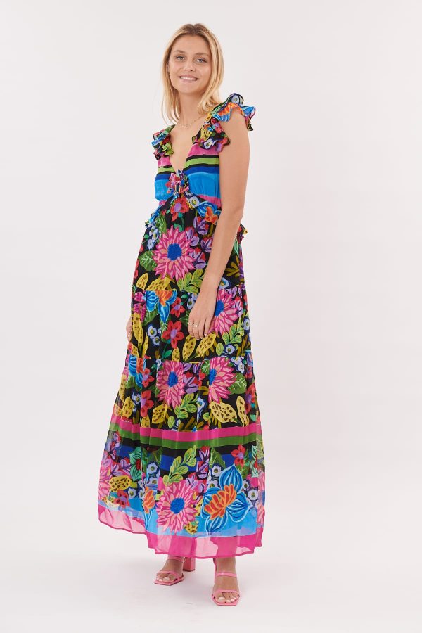 Robe longue imprimée à bretelles et dos nu TRESSE - Image 7