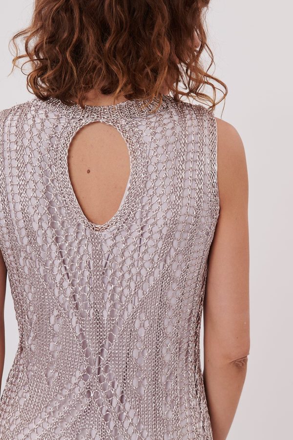 Robe mi-longue en maille sans manches HANAEL - Image 5
