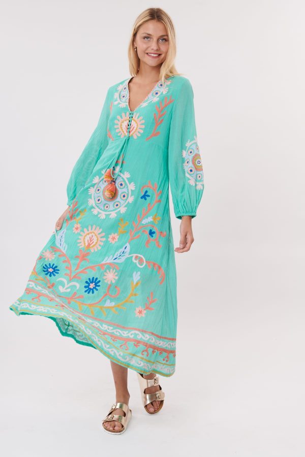 Robe longue unie avec des broderies colorée SARBACANE - Image 6