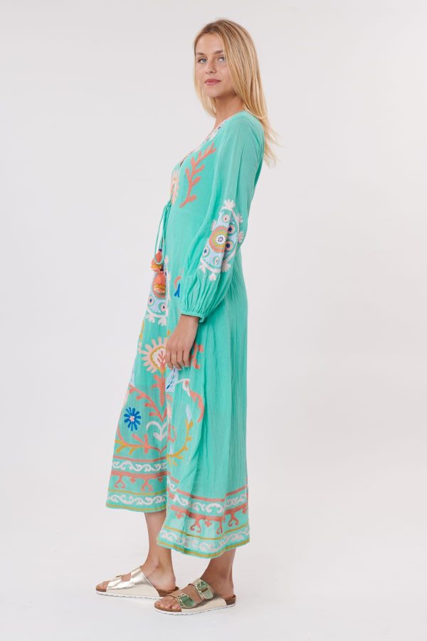 Robe longue unie avec des broderies colorée SARBACANE - Image 7