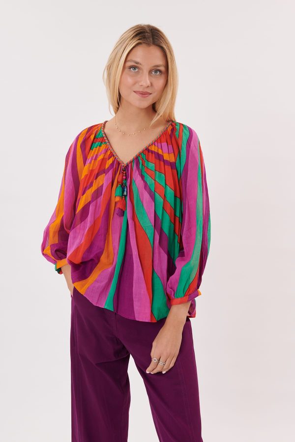 Blouse évasée imprimée manches 3/4 RECITAL