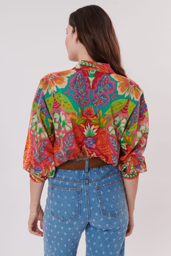 Chemise imprimée en coton manches 3/4 REGLISSE - Image 4
