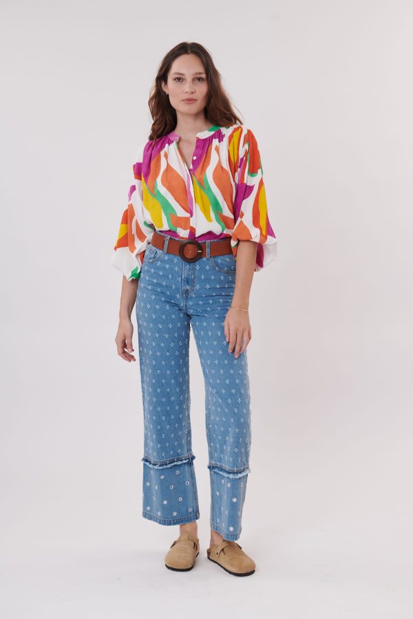 Blouse ample imprimée manches larges 3/4 RESPECT - Image 5