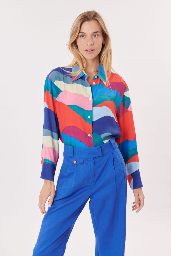 Chemise oversize imprimé abstrait ROUSSILLON