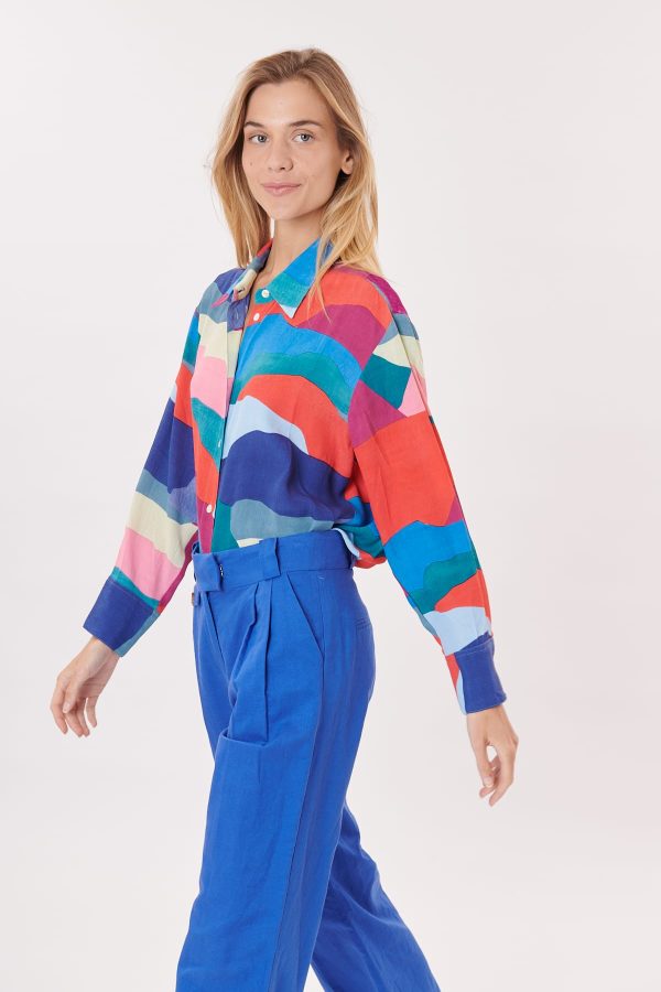 Chemise oversize imprimé abstrait ROUSSILLON - Image 3
