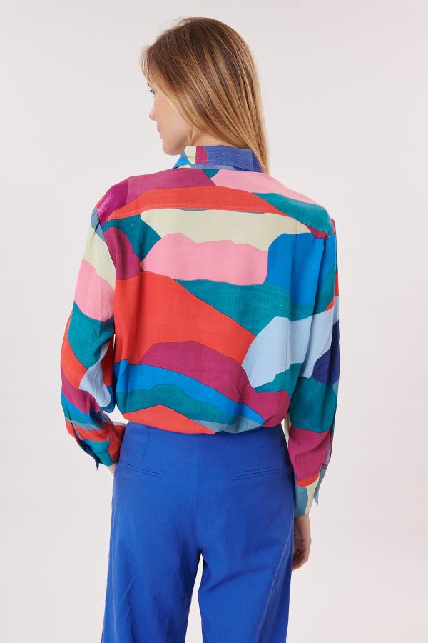 Chemise oversize imprimé abstrait ROUSSILLON - Image 4