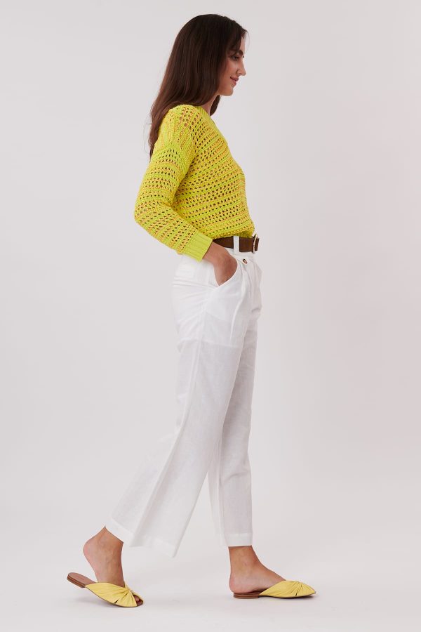 Pantalon uni ample à pinces en lin PALATINE - Image 2