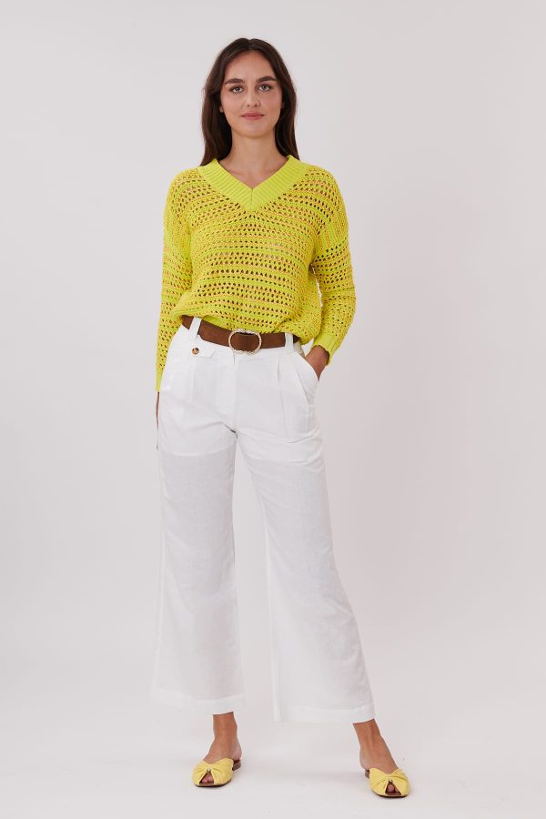 Pantalon uni ample à pinces en lin PALATINE - Image 5