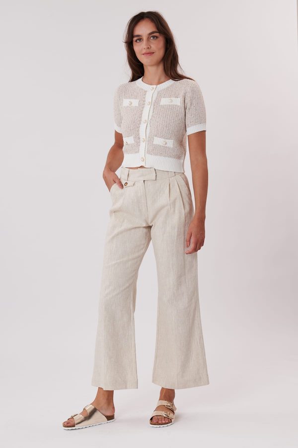 Pantalon uni ample à pinces en lin PALATINE - Image 6
