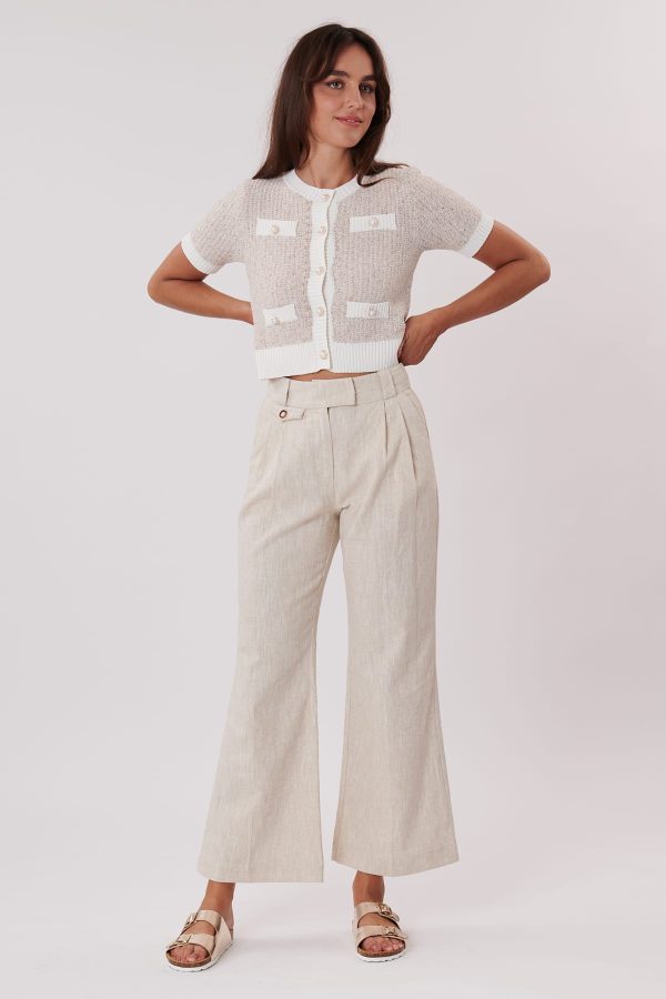 Pantalon uni ample à pinces en lin PALATINE - Image 7