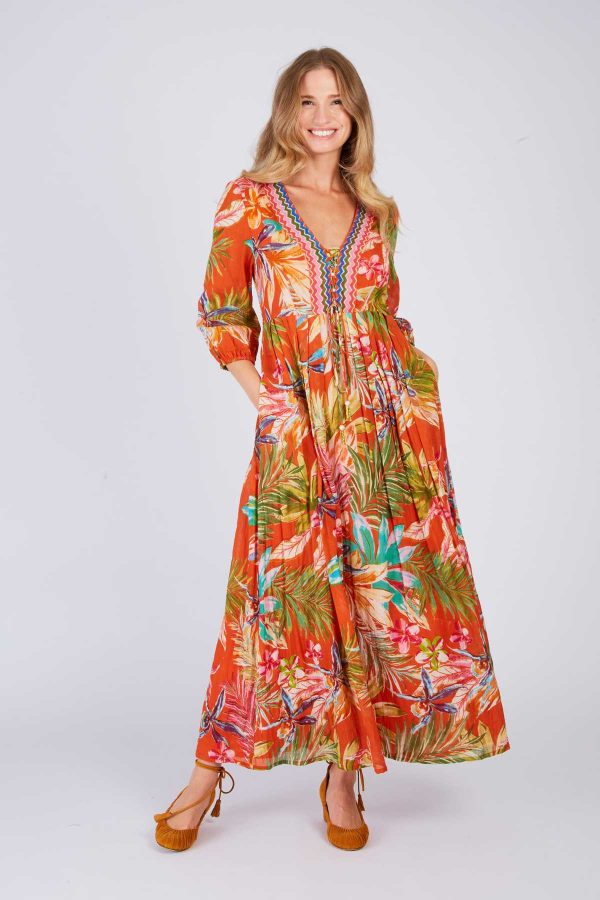 Robe longue fluide imprimée PIVOINE - Image 5