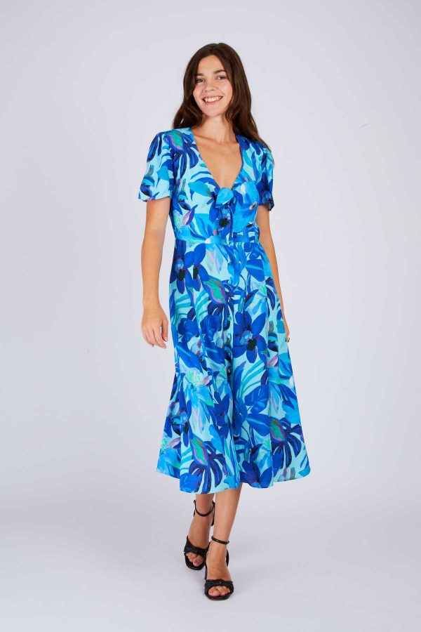Robe longue imprimée floral PRUNE