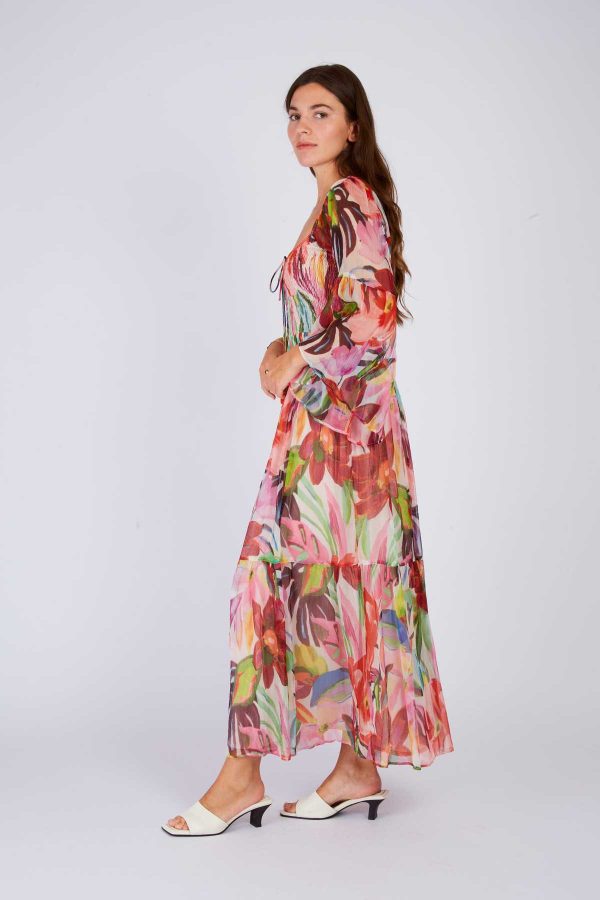 Robe longue imprimé fleurie PULCHERIE - Image 2