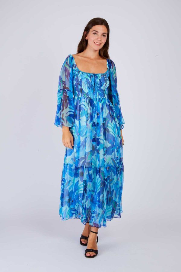 Robe longue imprimé fleurie PULCHERIE - Image 5