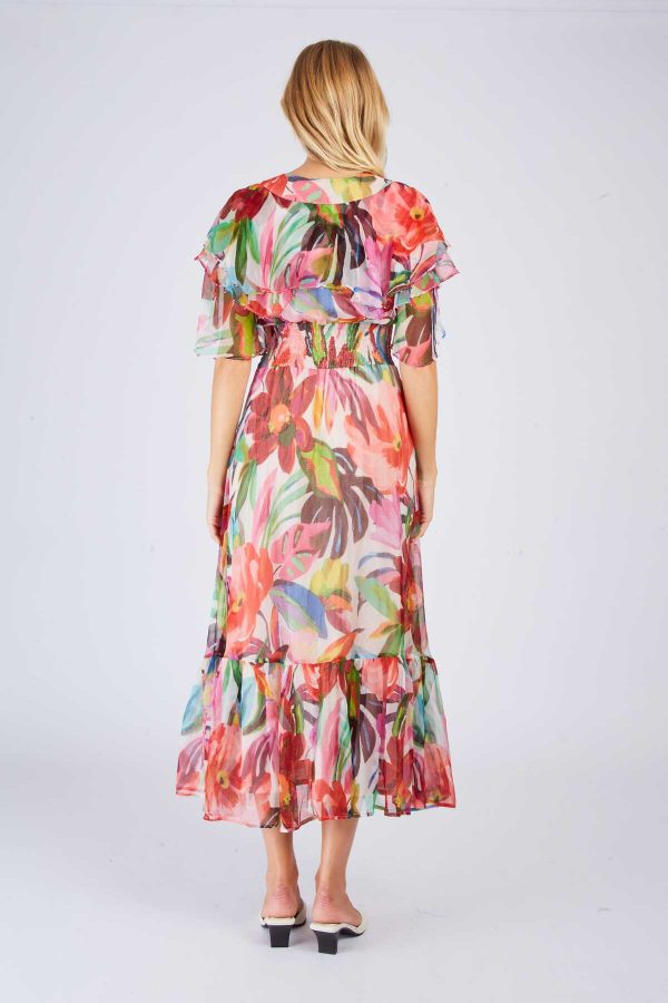 Robe longue à volant imprimée PISTOIA - Image 3