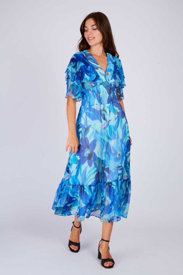Robe longue à volant imprimée PISTOIA - Image 6