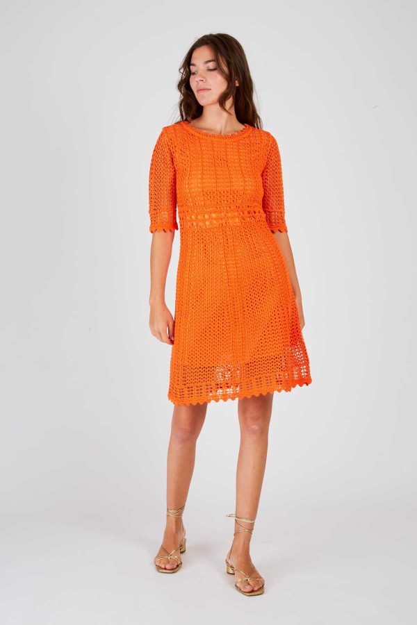 Robe courte unie en maille XARA