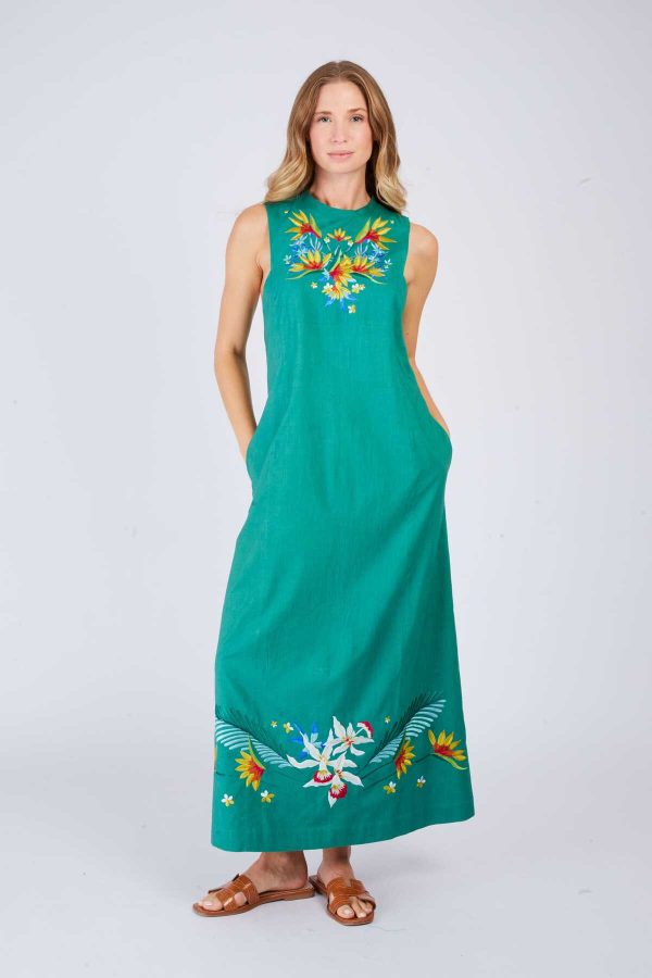 Robe longue brodée CARDAMONE - Image 7