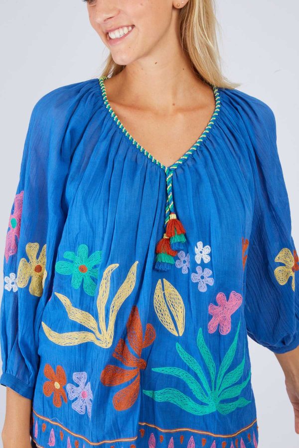 Blouse brodée manches 3/4 BEDFORD - Image 3