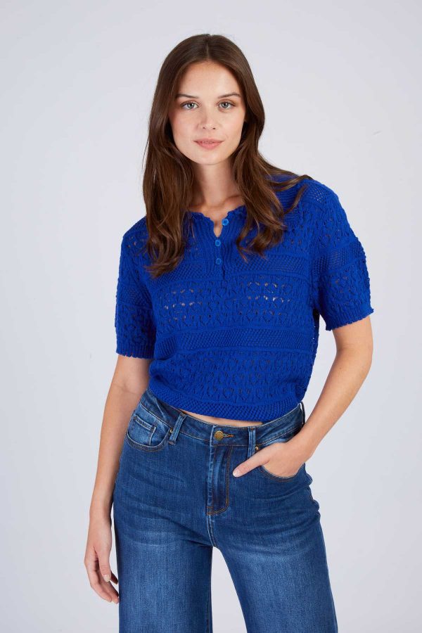 Top uni en maille ELISABETH - Image 2