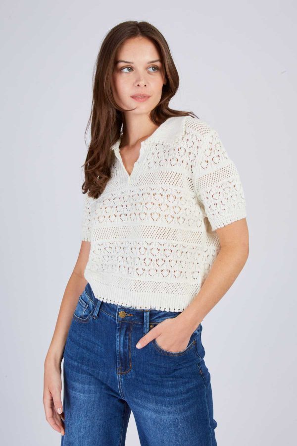 Top uni en maille ELISABETH - Image 7